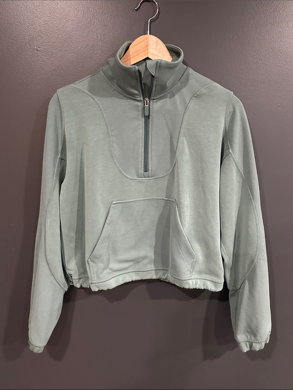 lululemon athletica Sage Scuba Green Half-Zip Cowl Pullover